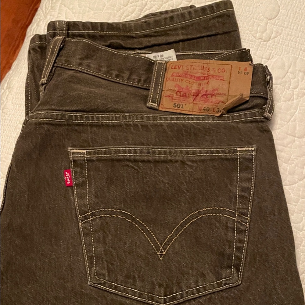 Levi's Men's Olive Straight Jeans